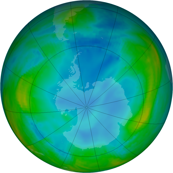 Antarctic ozone map for 12 July 2000